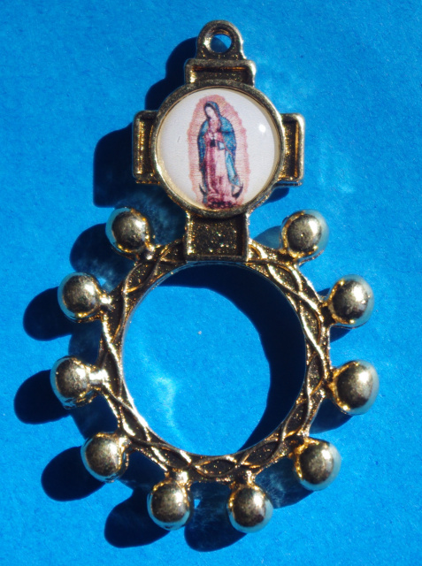 Gold Our Lady of Guadalupe Rosary Ring